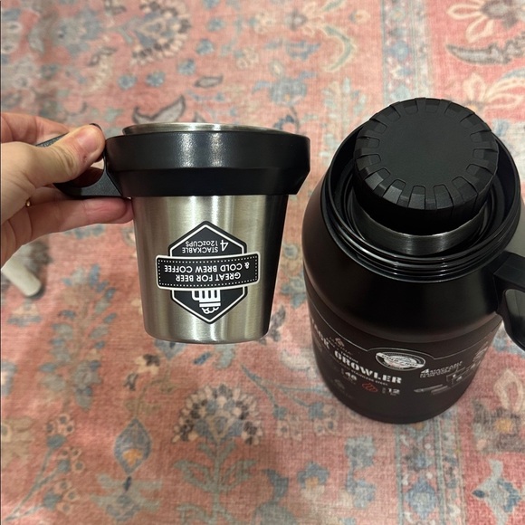 Manna 64oz Stack Growler Black Insulated Stainless Steel Double Wall BPA Free - Picture 10 of 11